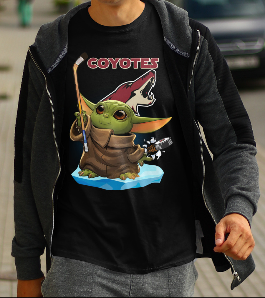 Coyotes Baby Yoda Hockey Puck T-Shirt
