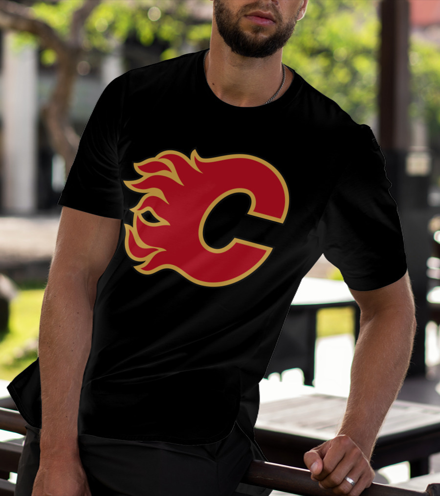 Calgary Flames Hockey Team Fiery T-Shirt