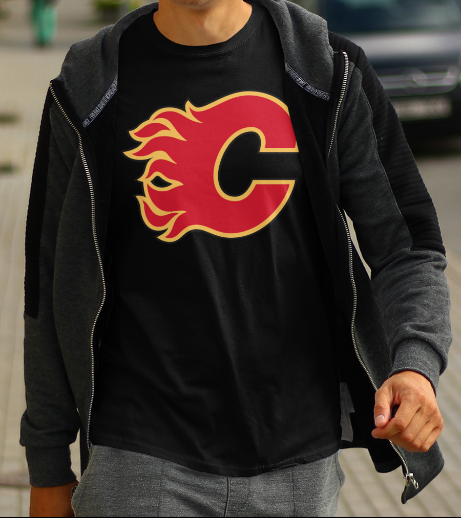Calgary Flames Hockey Team Fiery T-Shirt