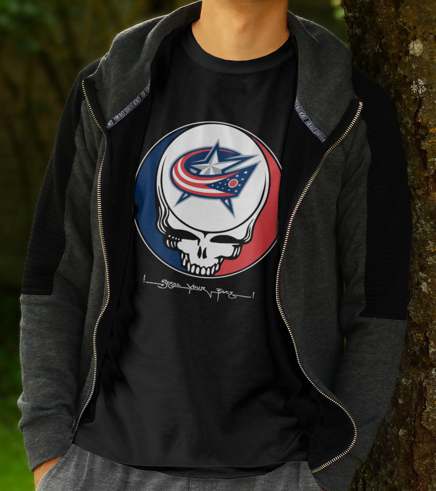 Steal Your Face Grateful Dead Columbus Blue Jackets T-Shirt