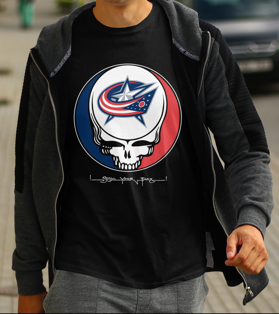Steal Your Face Grateful Dead Columbus Blue Jackets T-Shirt
