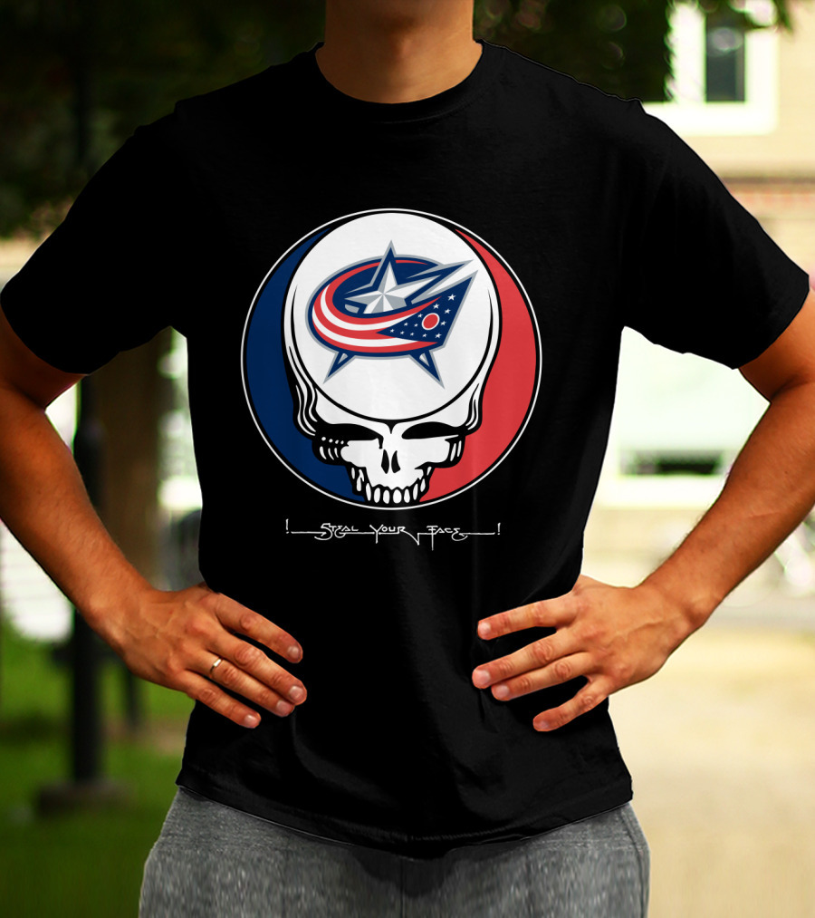 Steal Your Face Grateful Dead Columbus Blue Jackets T-Shirt