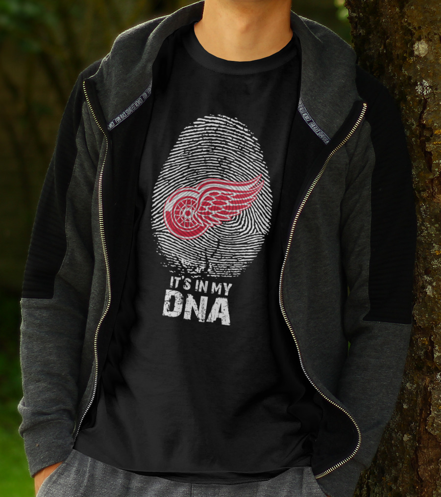 Red Wings It's In My DNA Fingerprint T-Shirt