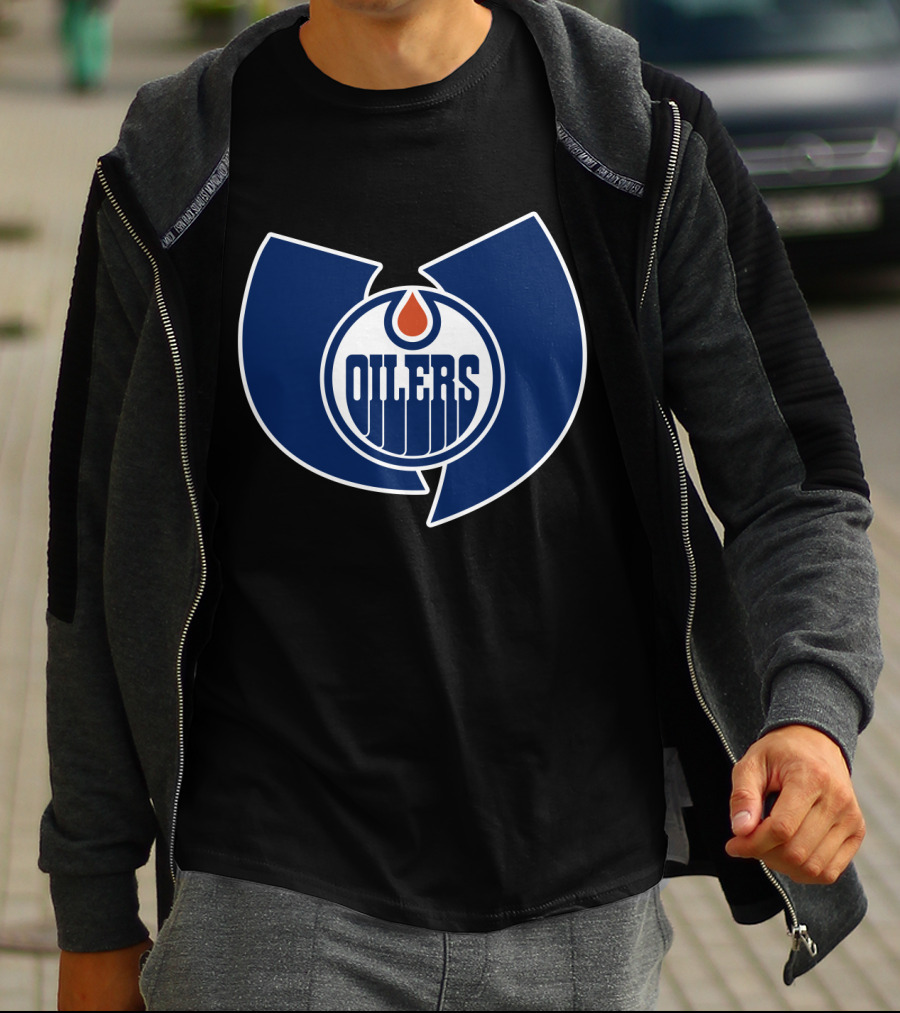 Edmonton Oilers Wu Tang Clan Logo Crossover T-Shirt