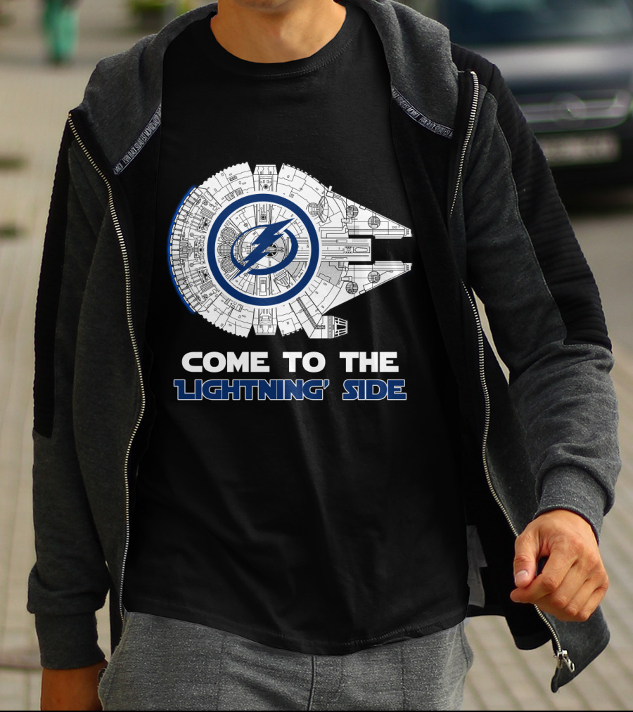 Come To The Lightning Side Tampa Bay Lightning Millennium Falcon T-Shirt
