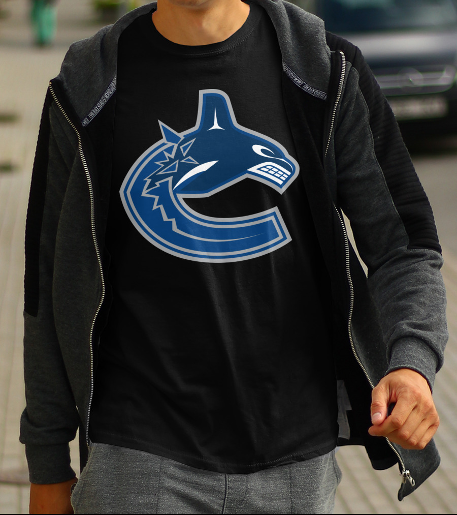 Vancouver Canucks Orca NHL Logo Crest T-Shirt