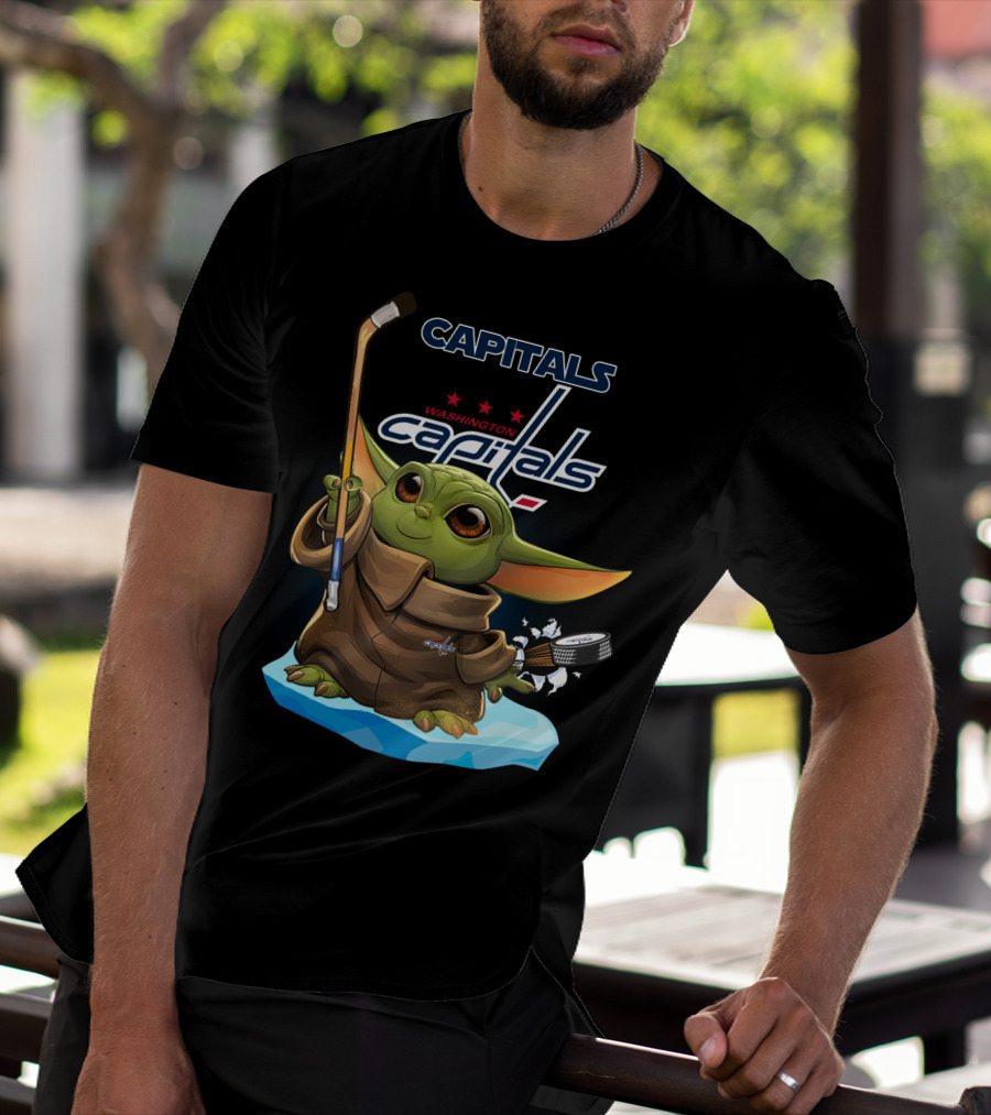 Capitals Baby Yoda Washington Capitals Hockey Star Wars Mashup T-Shirt