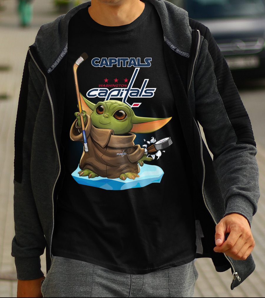 Capitals Baby Yoda Washington Capitals Hockey Star Wars Mashup T-Shirt