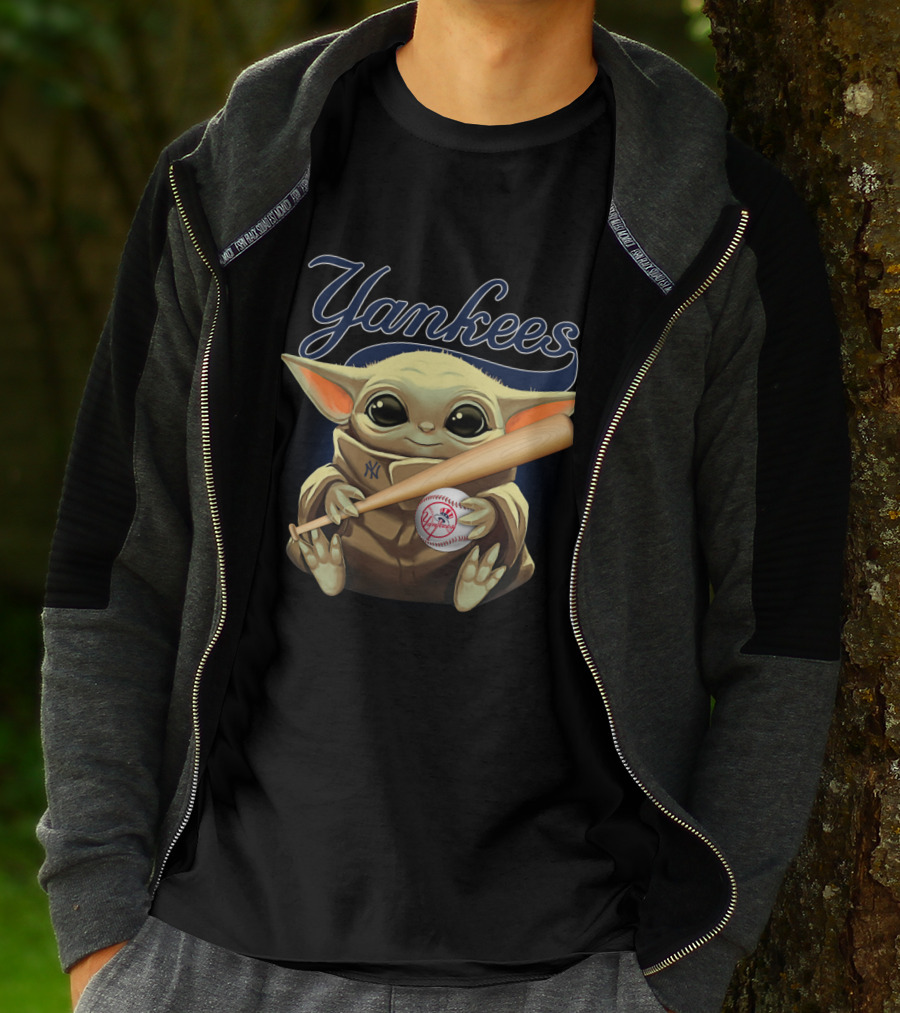 Yankees Baseball With Cute Character And Bat T-Shirt