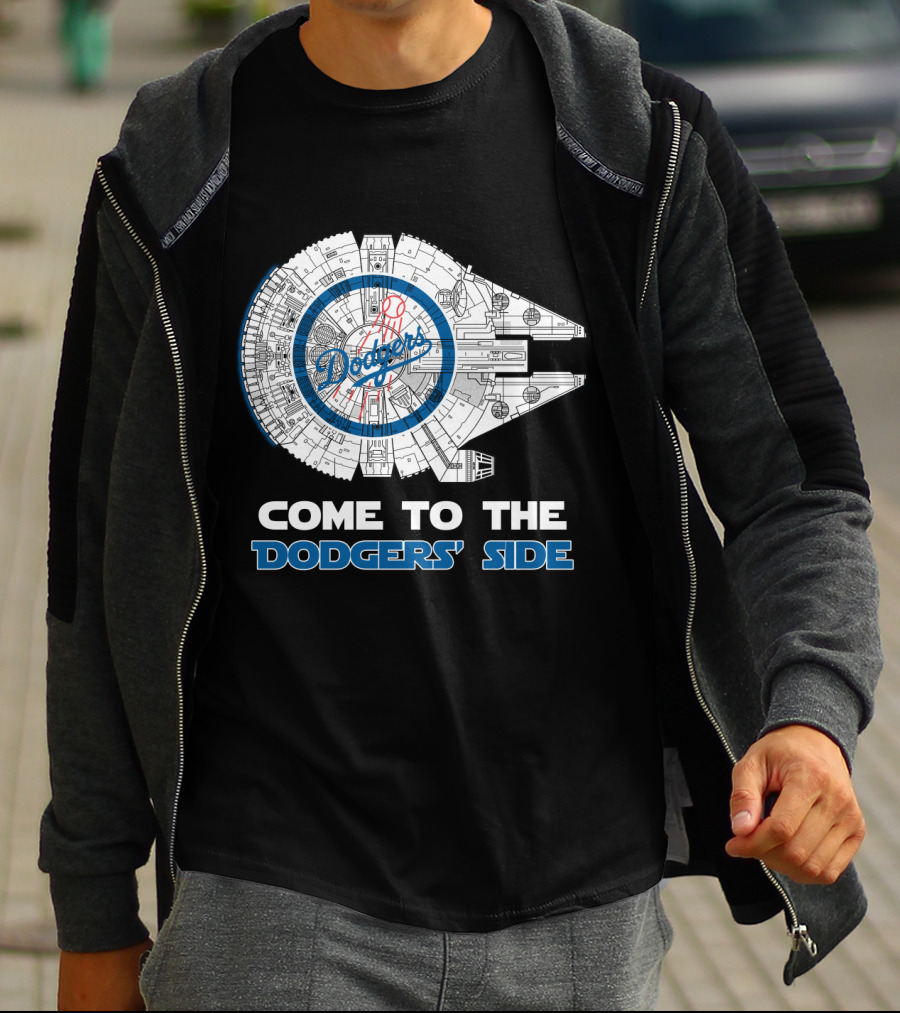 Los Angeles Dodgers Millennium Falcon Come To The Dodgers' Side T-Shirt