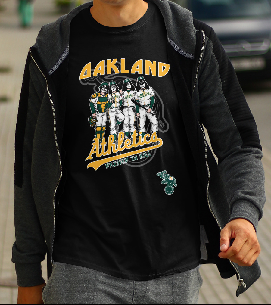 Oakland Athletics Dressed To Kill KISS Style Baseball Players T-Shirt