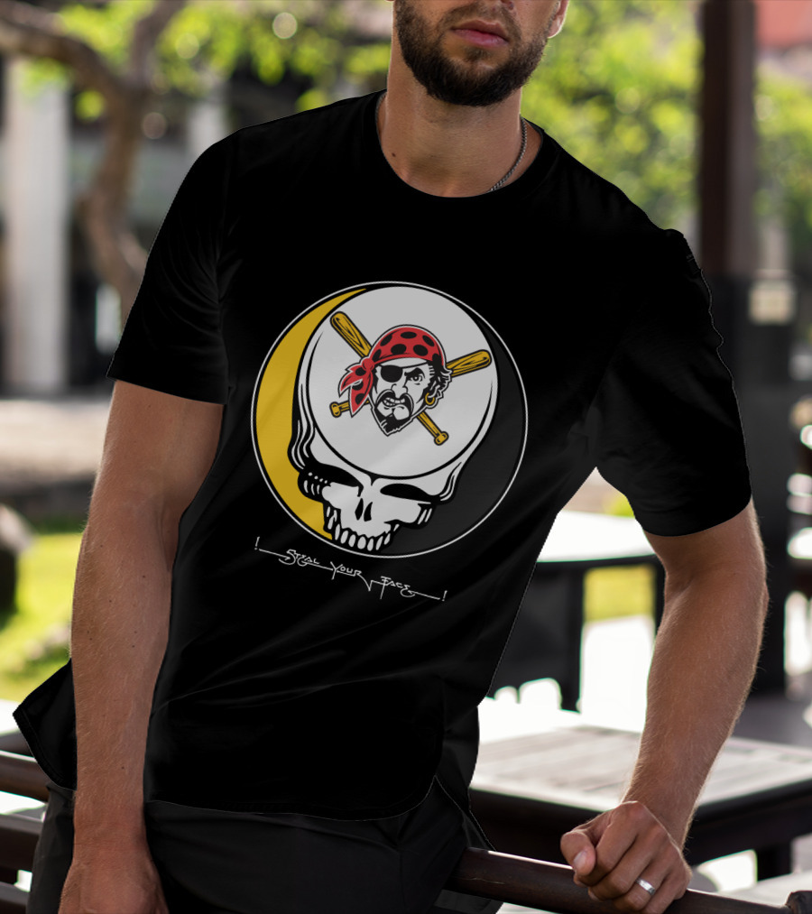 Grateful Dead Steal Your Face Pittsburgh Pirates Skull T-Shirt