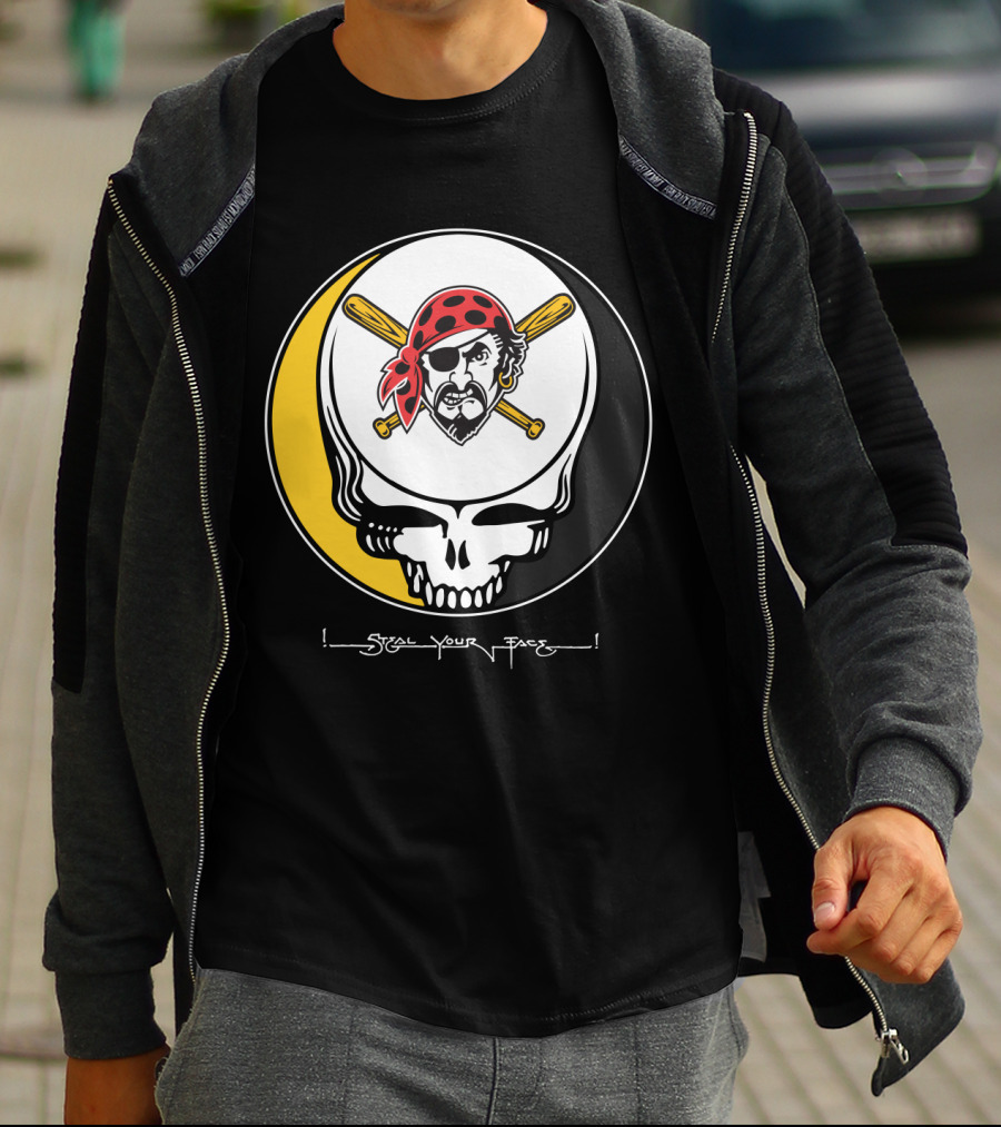 Grateful Dead Steal Your Face Pittsburgh Pirates Skull T-Shirt