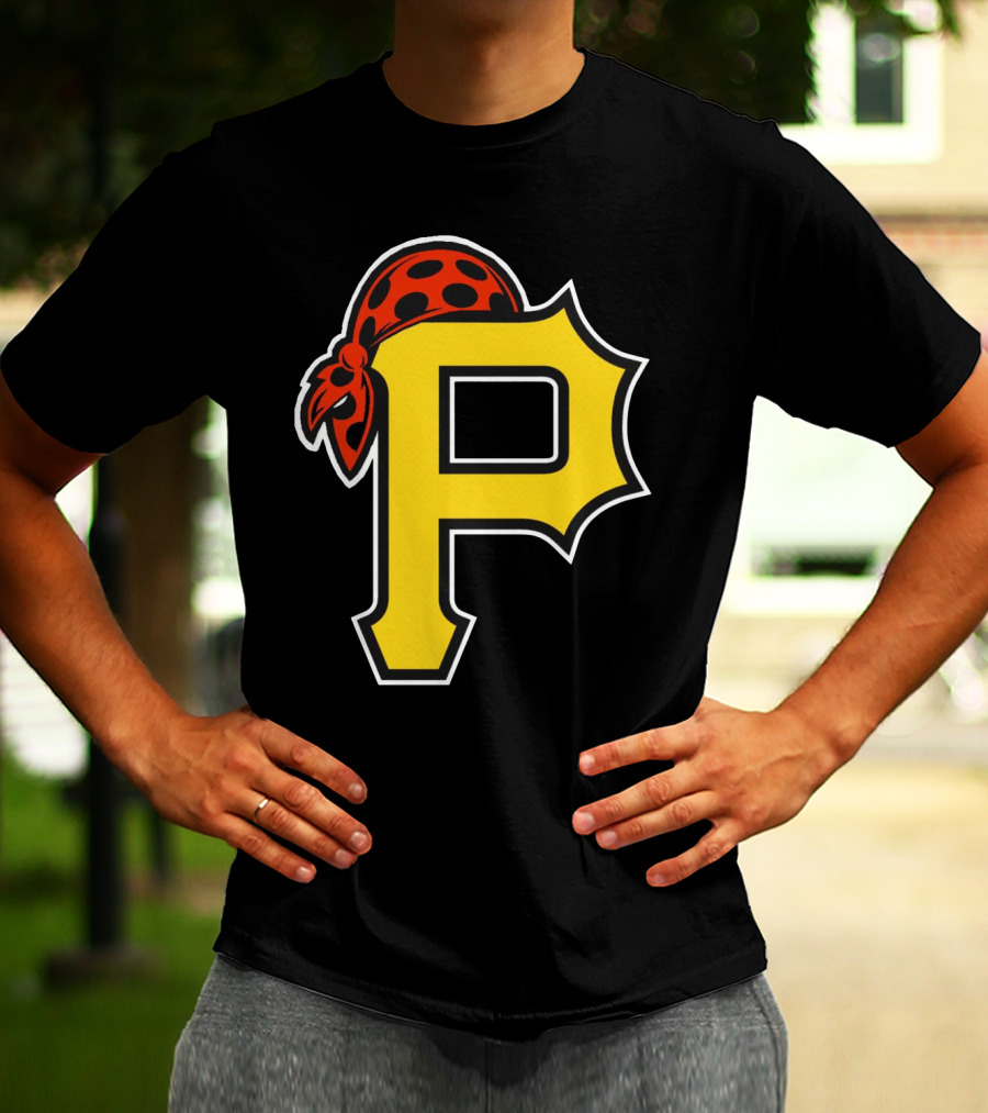 Pittsburgh Pirates Logo With Pirate Hat And Yellow P T-Shirt