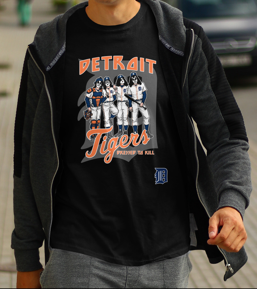 KISS Detroit Tigers Dressed To Kill Baseball Players T-Shirt