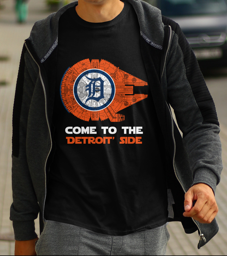 Detroit Tigers Come To The Detroit Side Millennium Falcon T-Shirt