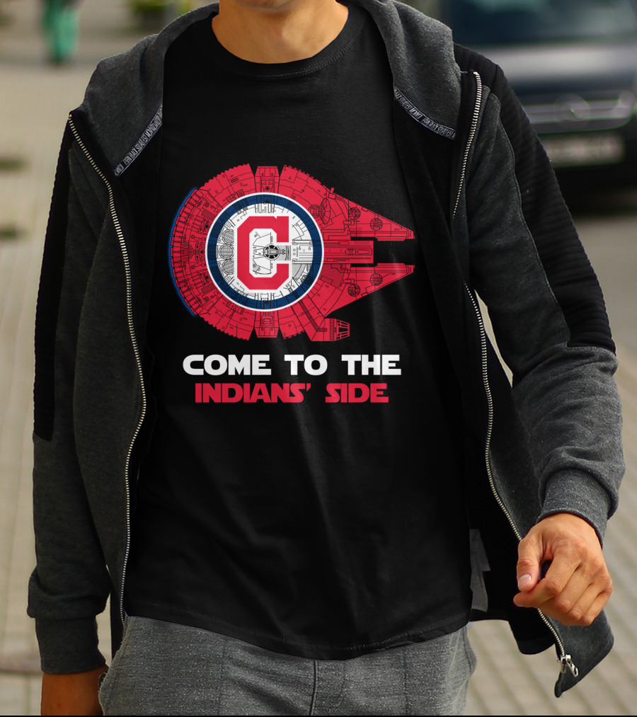 Come To The Indians' Side Millennium Falcon Crossover T-Shirt