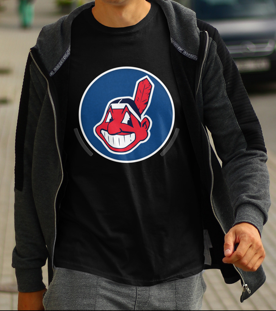 Cleveland Indians Chief Wahoo Icon Blue Circle T-Shirt