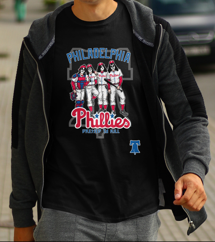 Philadelphia Phillies KISS Dressed To Kill Players Comic Mashup T-Shirt