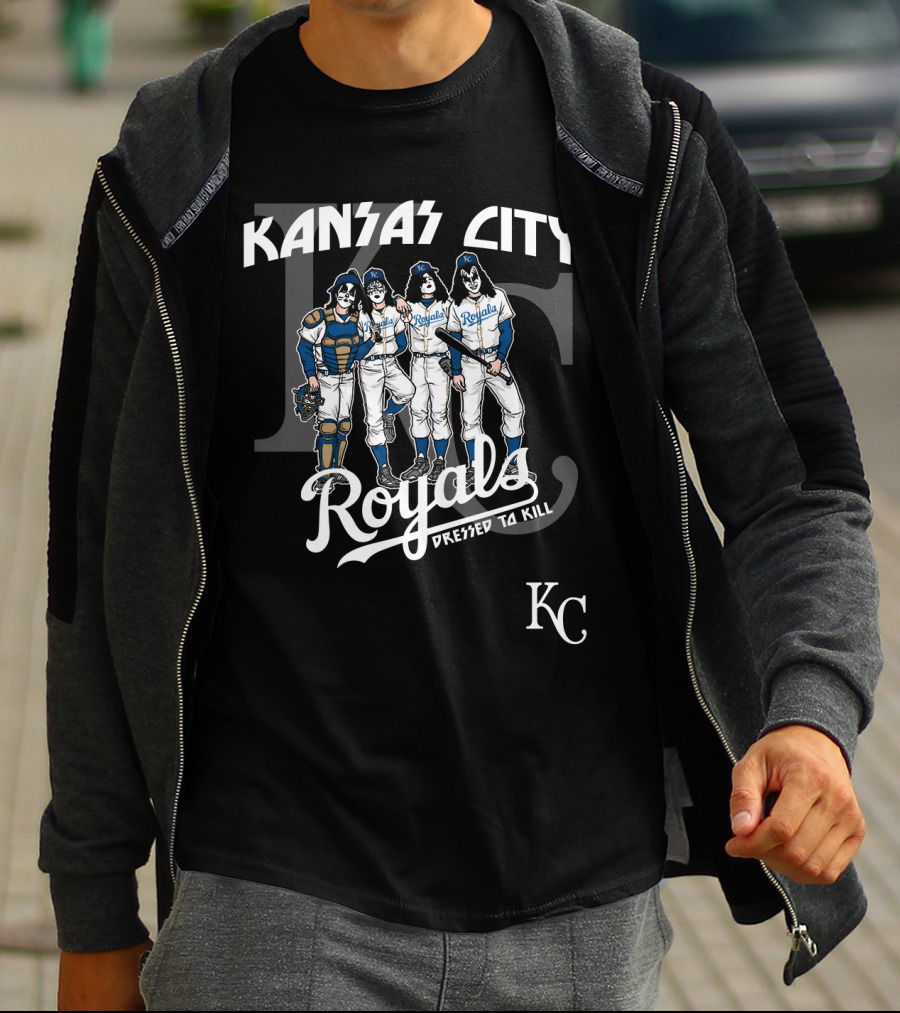 KISS Kansas City Royals Dressed To Kill KC T-Shirt