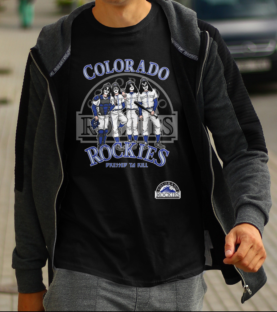 Colorado Rockies KISS Dressed To Kill Baseball T-Shirt