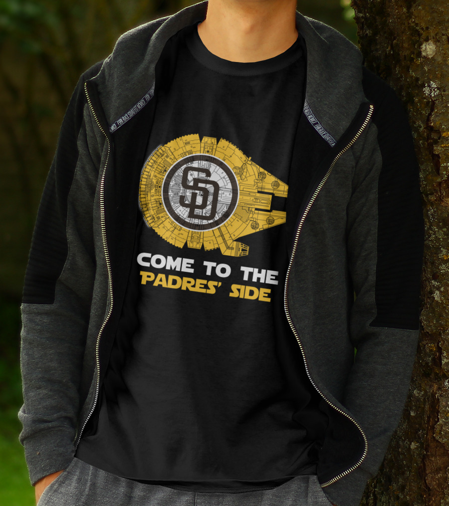 Come To The Padres' Side San Diego Padres Millennium Falcon T-Shirt