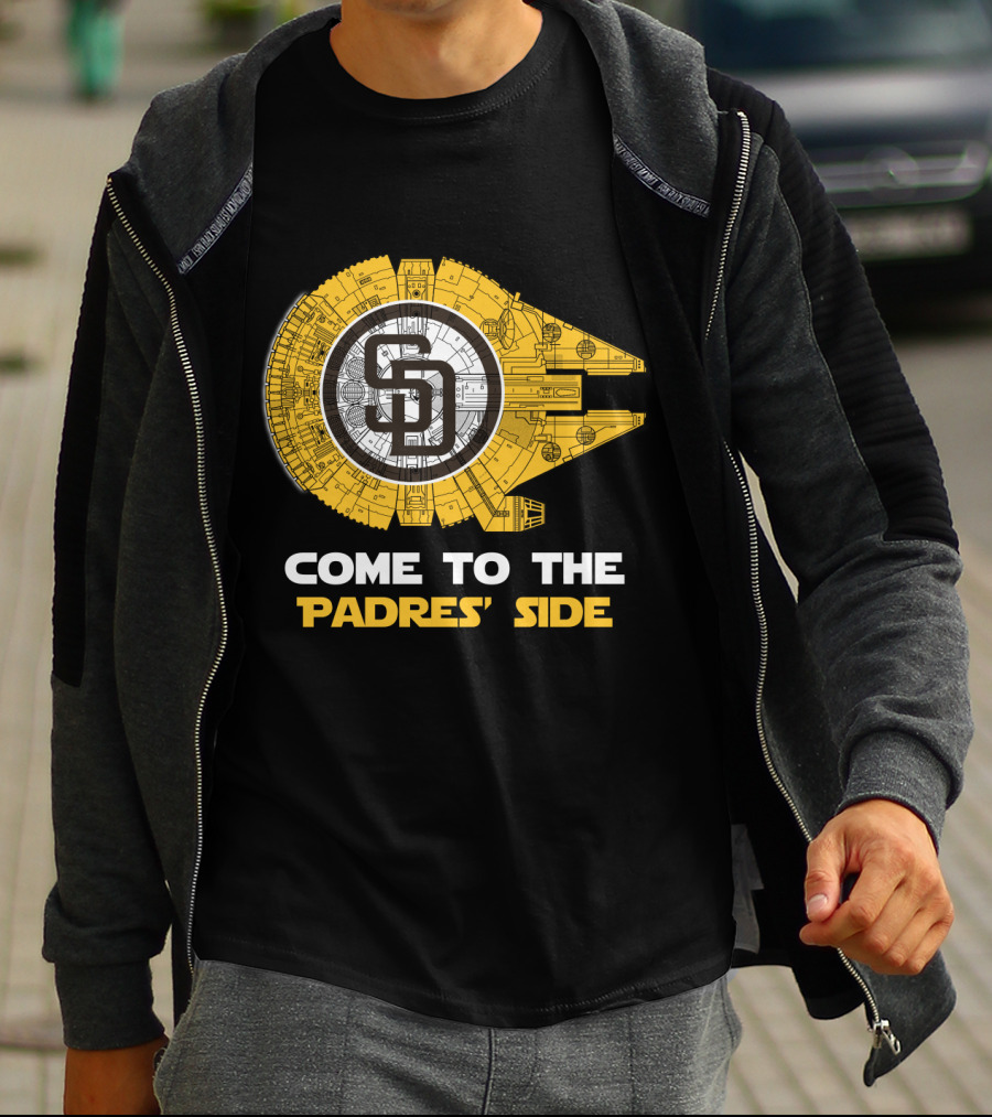 Come To The Padres' Side San Diego Padres Millennium Falcon T-Shirt