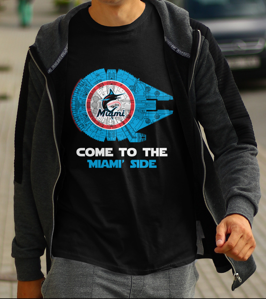 Miami Marlins Come To The Miami Side Millennium Falcon T-Shirt
