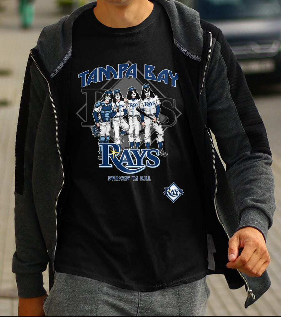 Tampa Bay Rays KISS Dressed To Kill Baseball Crossover T-Shirt