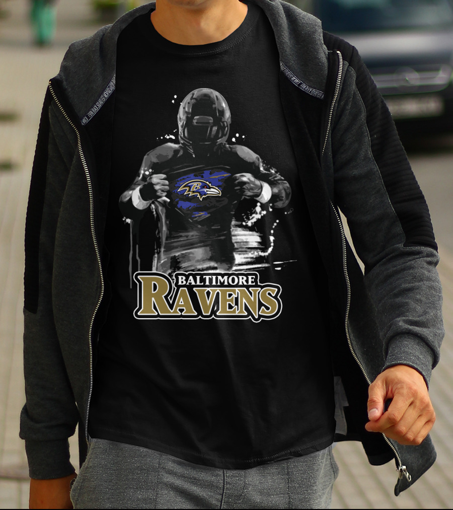 Baltimore Ravens Superhero Football Player T-Shirt