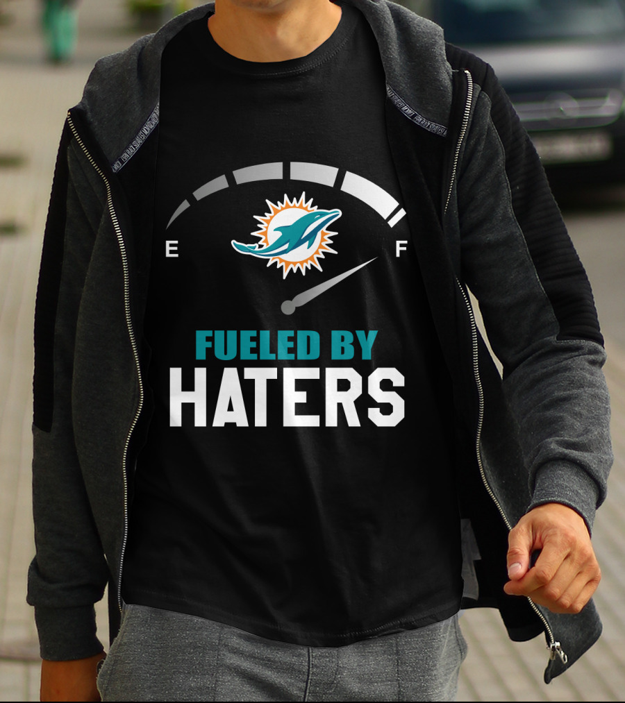 Miami Dolphins Fueled By Haters Fuel Gauge T-Shirt