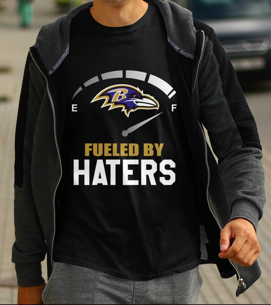 Fueled By Haters Baltimore Ravens Logo Fuel Gauge T-Shirt