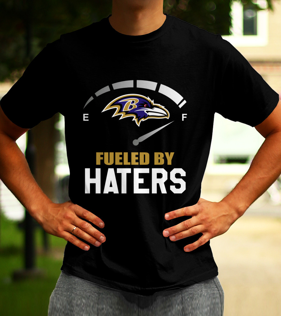 Fueled By Haters Baltimore Ravens Logo Fuel Gauge T-Shirt