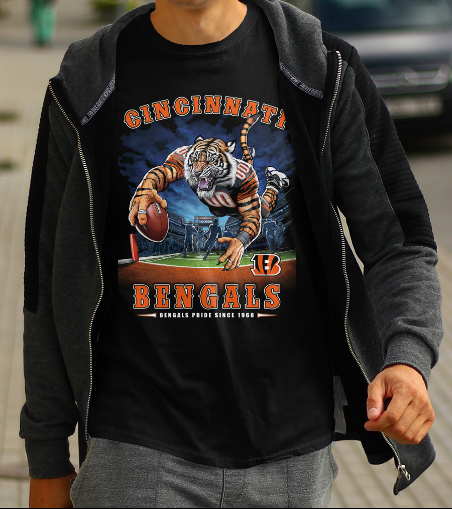 Cincinnati Bengals Pride Since 1968 Football Tiger End Zone Nfl T-Shirt