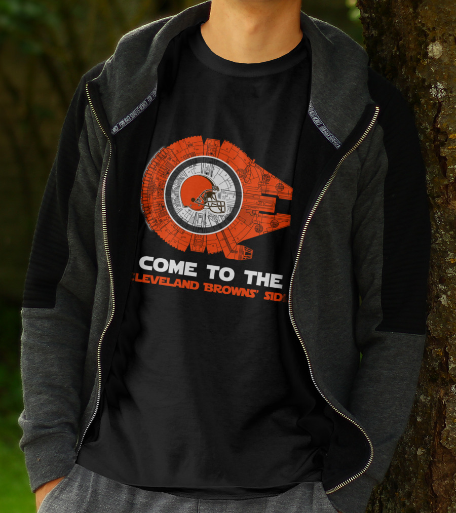 Come To The Cleveland Browns' Side Millennium Falcon T-Shirt