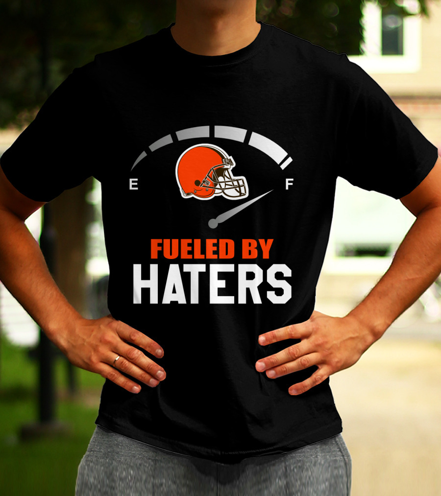Cleveland Browns Helmet Fueled By Haters Football Fanatics T-Shirt