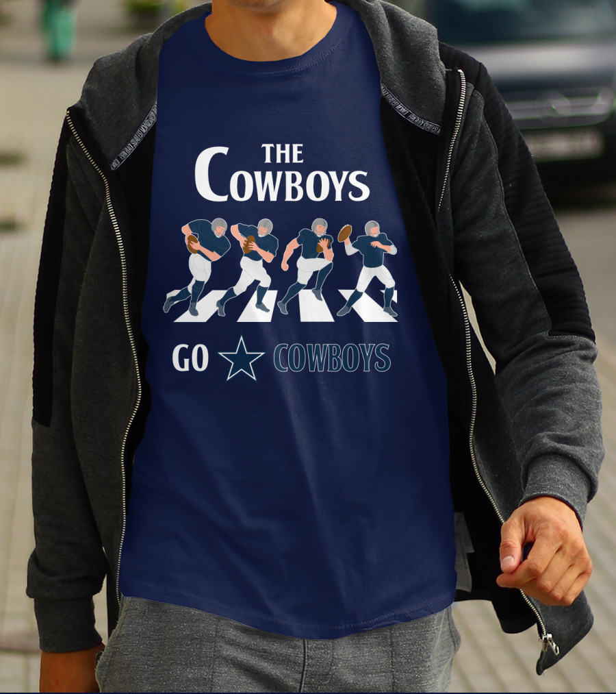 The Cowboys Go Cowboys Star Football Players Crossing T-Shirt