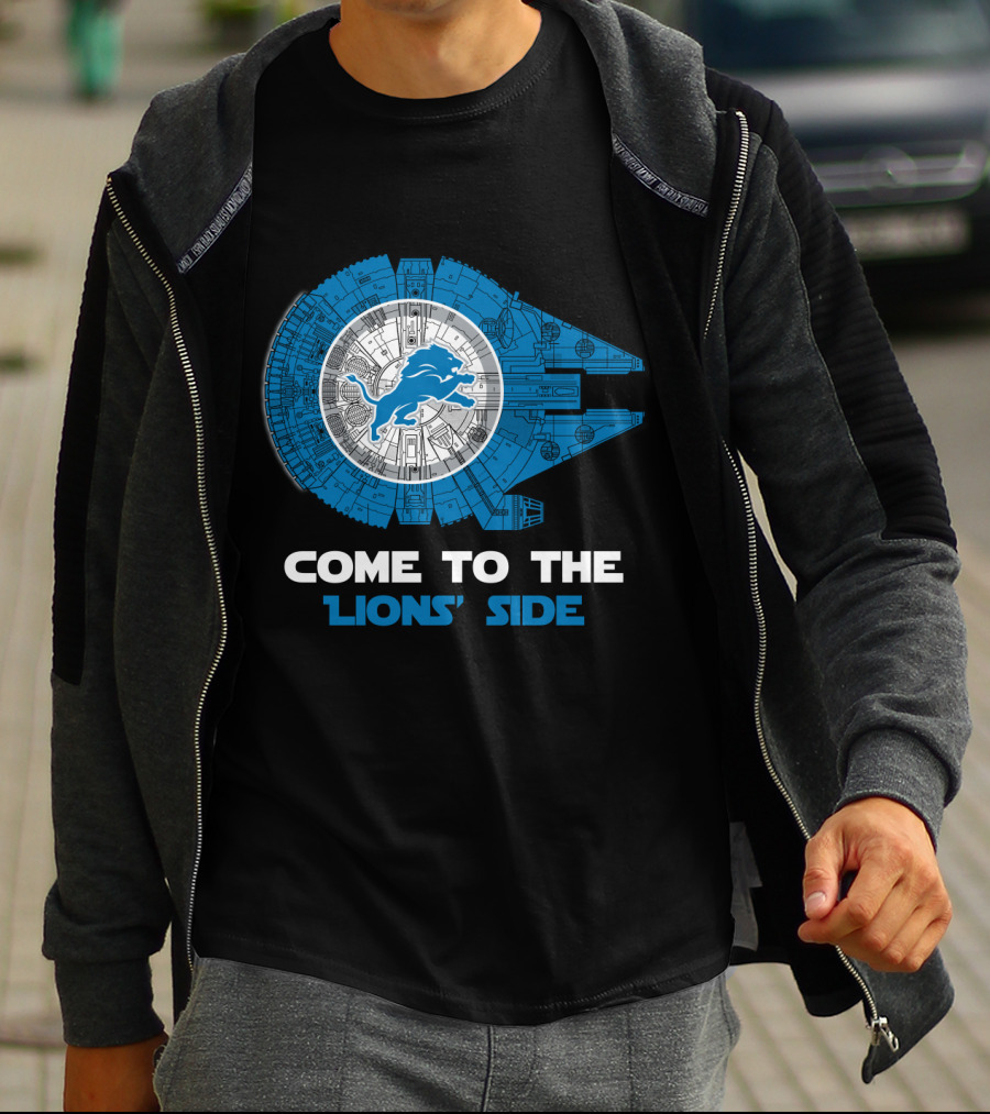 Come To The Lions' Side Millennium Falcon Detroit Lions T-Shirt