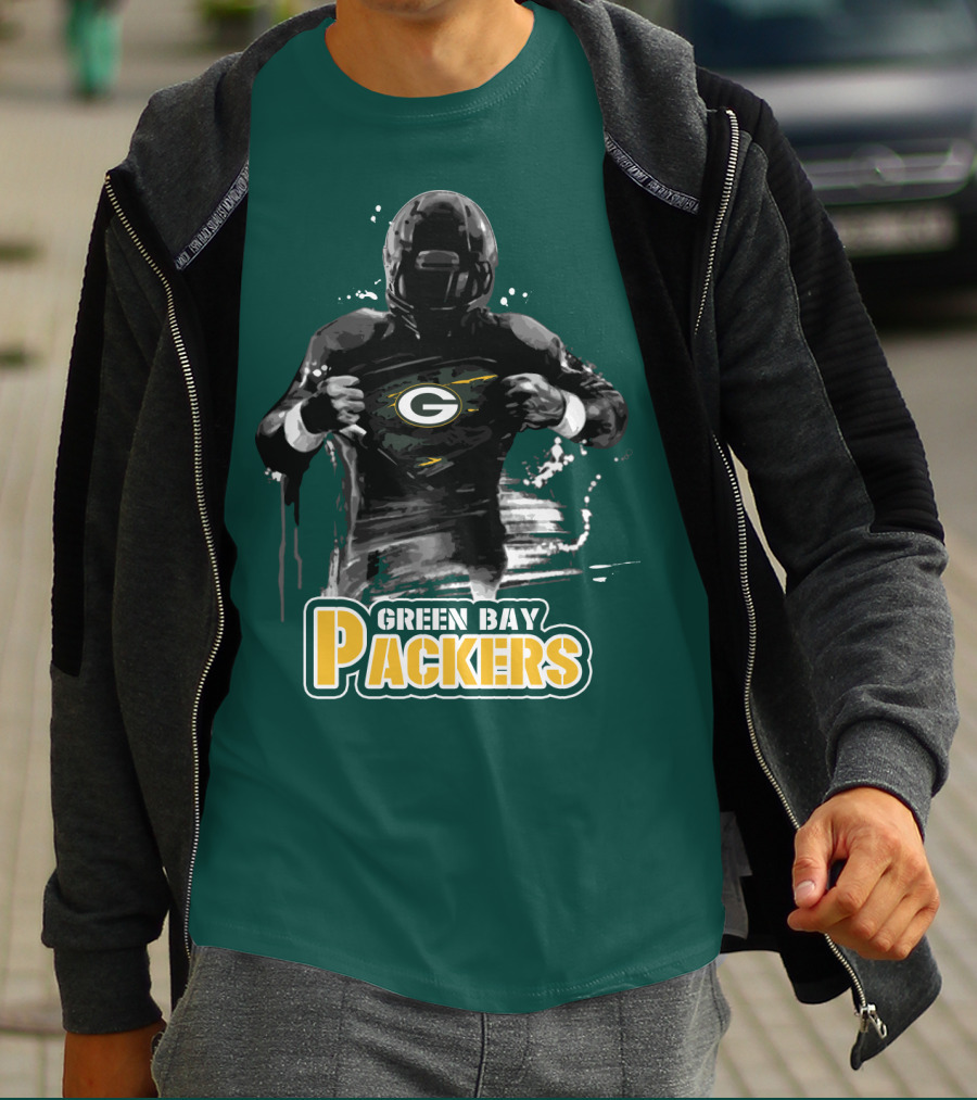 Green Bay Packers Superhero Football Player Iconic Team T-Shirt