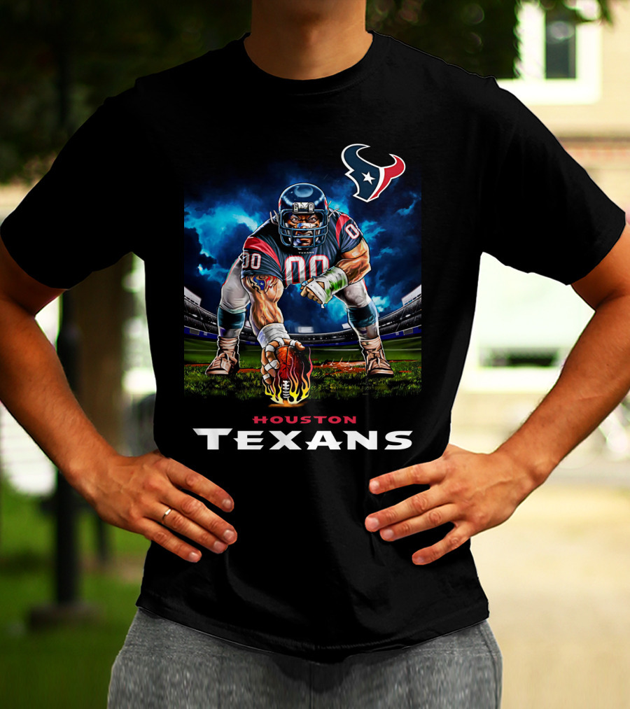 Houston Texans Football 3 Point Stance Nfl Stadium Team Spirit T-Shirt