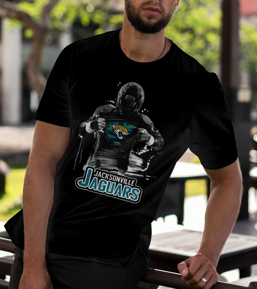 Jacksonville Jaguars Nfl Football Player In Action T-Shirt