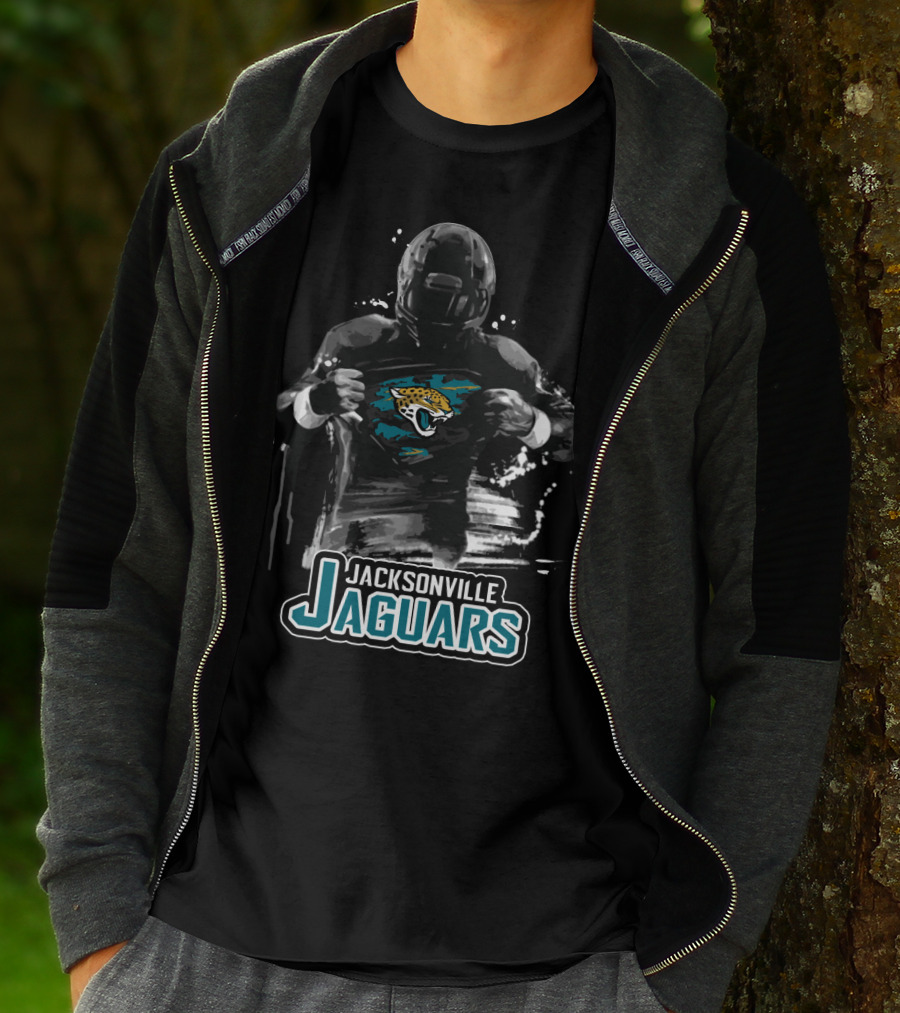 Jacksonville Jaguars Nfl Football Player In Action T-Shirt