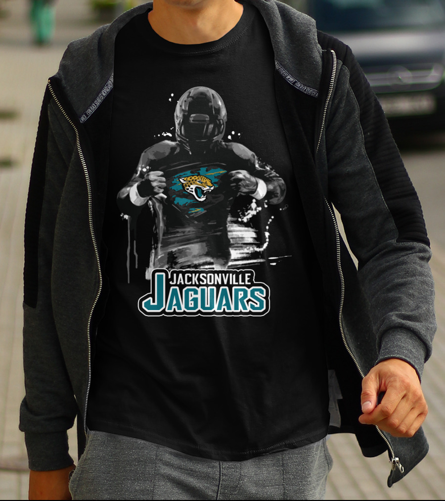 Jacksonville Jaguars Nfl Football Player In Action T-Shirt