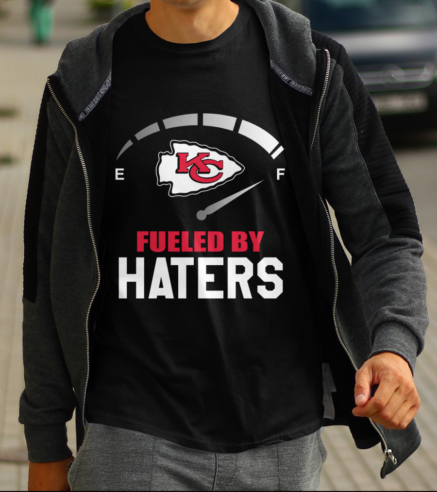 Kansas City Chiefs Fueled By Haters E To F Fuel Gauge T-Shirt