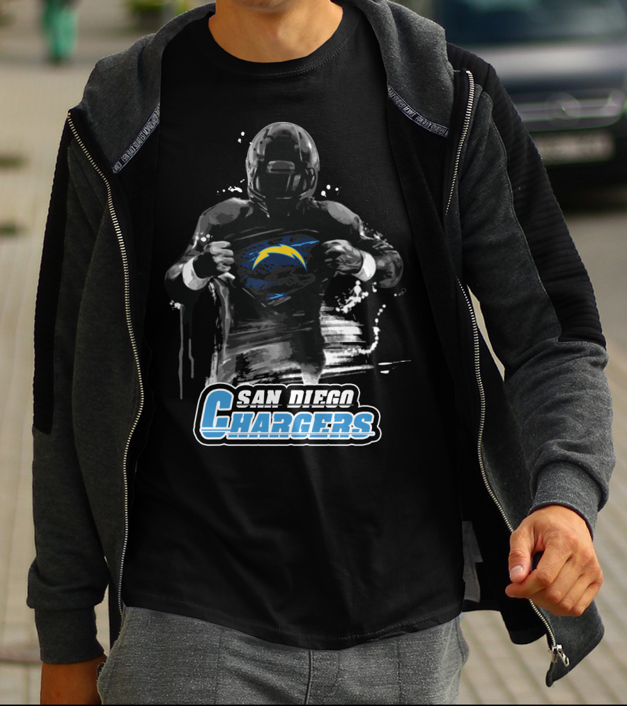 San Diego Chargers Football Hero Bold Lightning T-Shirt