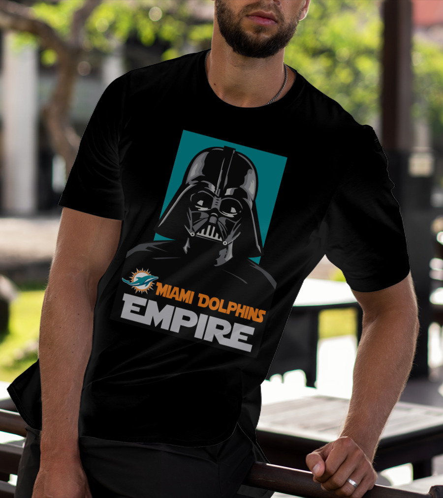 Miami Dolphins Empire Darth Vader Star Wars Crossover T-Shirt