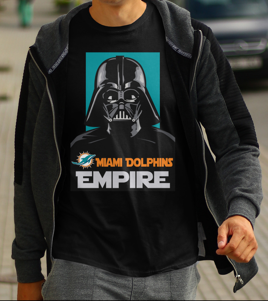 Miami Dolphins Empire Darth Vader Star Wars Crossover T-Shirt