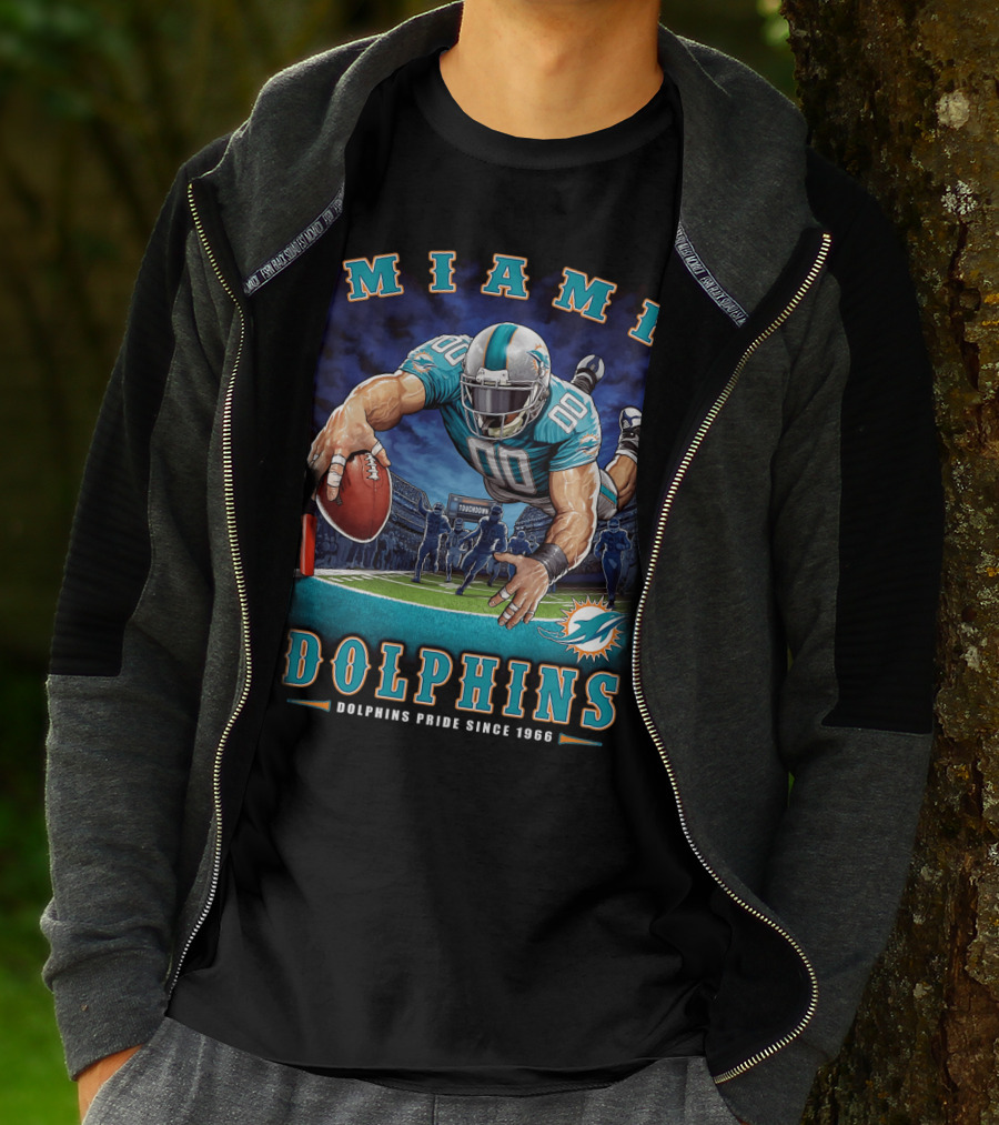 Miami Dolphins Pride Since 1966 Touchdown End Zone Nfl T-Shirt