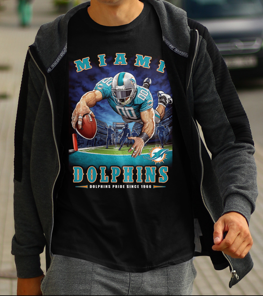 Miami Dolphins Pride Since 1966 Touchdown End Zone Nfl T-Shirt