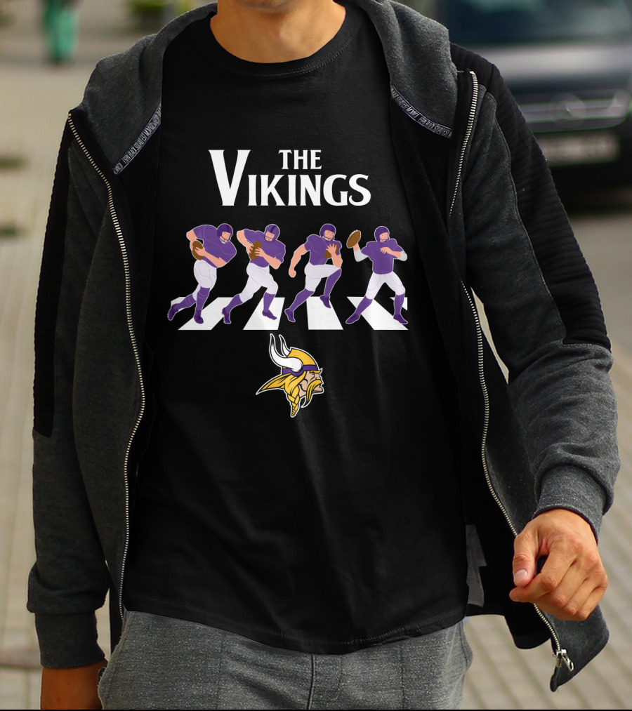 Minnesota Vikings Abbey Road Football Crossing T-Shirt